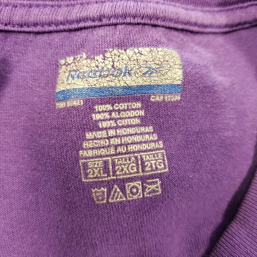 Vintage SACRAMENTO KINGS Shirt Adult 2XL Purple BIG LOGO REEBOK NBA Basketball